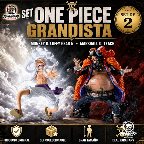 Set 2 Figuras Luffy Gear 5 III & Marshall D. Teach Grandista – One Piece