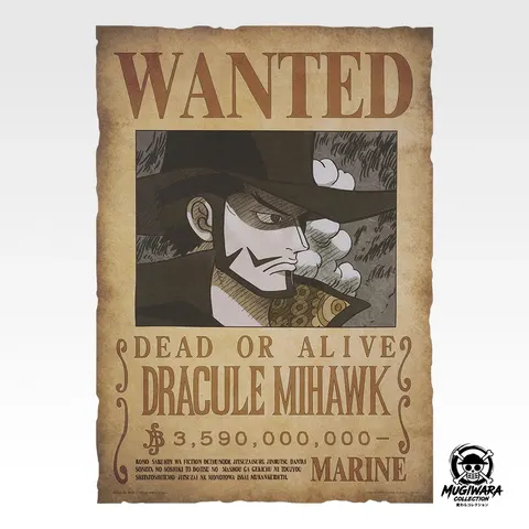 Póster Wanted Dracule Mihawk - Ichiban Kuji One Piece GIANT BASH!! Vol.2