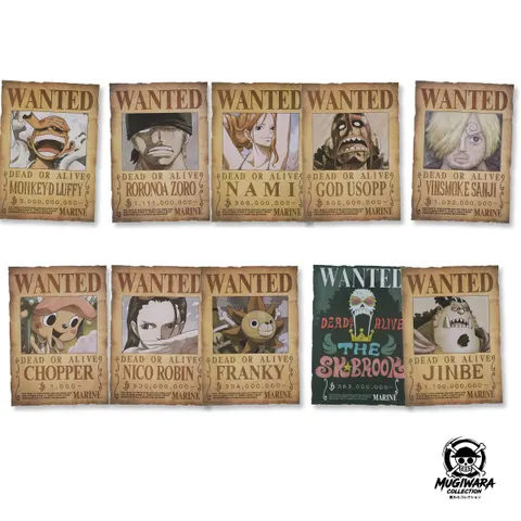 Set 10 Pósters Wanted Sombrero de Paja - Ichiban Kuji One Piece GIANT BASH!!