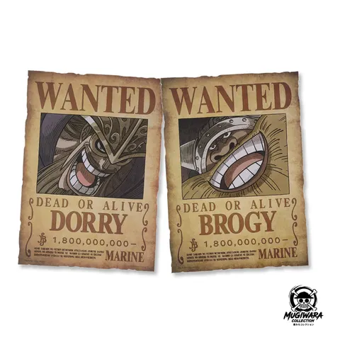 Set 2 Pósters Wanted Dorry y Brogy - Ichiban Kuji One Piece GIANT BASH!!