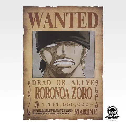 Póster Wanted Roronoa Zoro - Ichiban Kuji One Piece GIANT BASH!! Vol.2